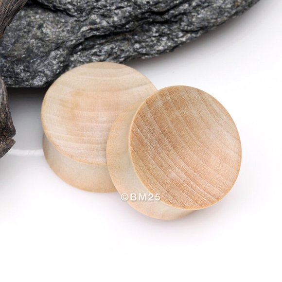 *6 Gauge*  Pair of Concave Crocodile Wood Double Flared Plugs ~Brand New!~ - Picture 1 of 3